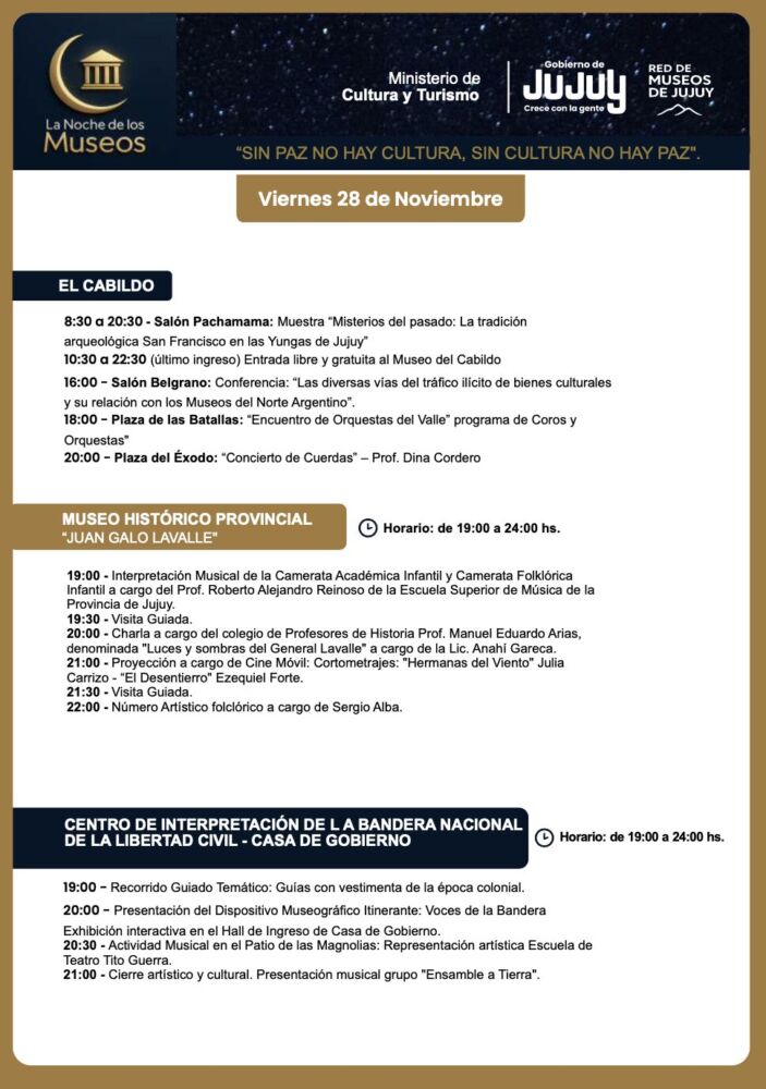 Nueva edición de la "Noche de los Museos" en Jujuy - Ojos del Mundo