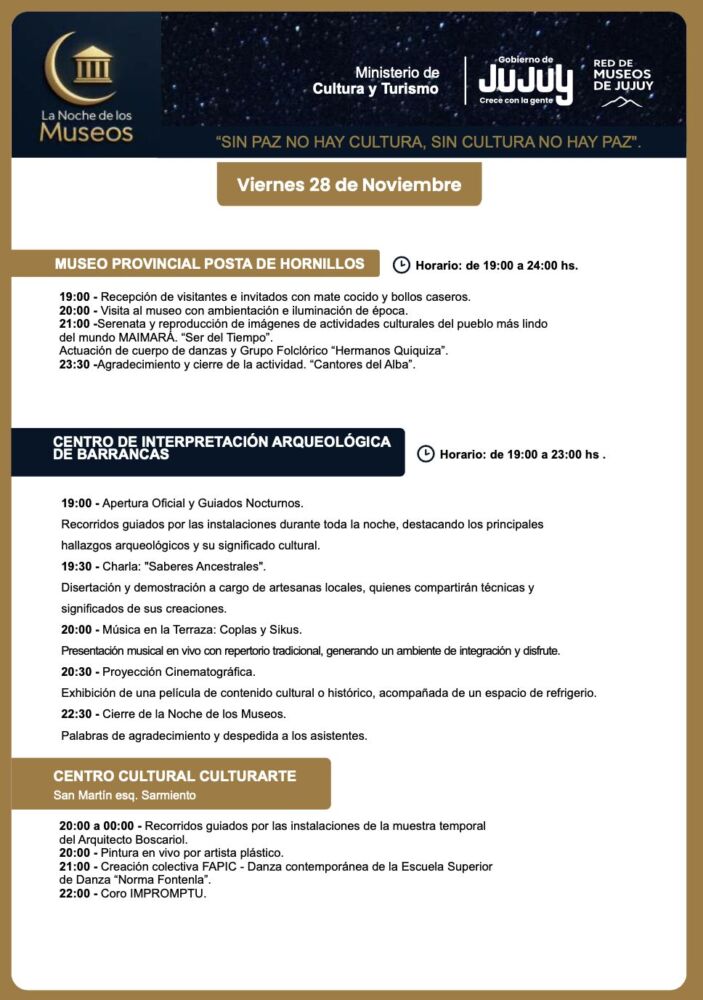 Nueva edición de la "Noche de los Museos" en Jujuy - Ojos del Mundo